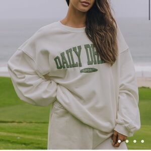 Daily Drills Cream and Green Sport Pullover